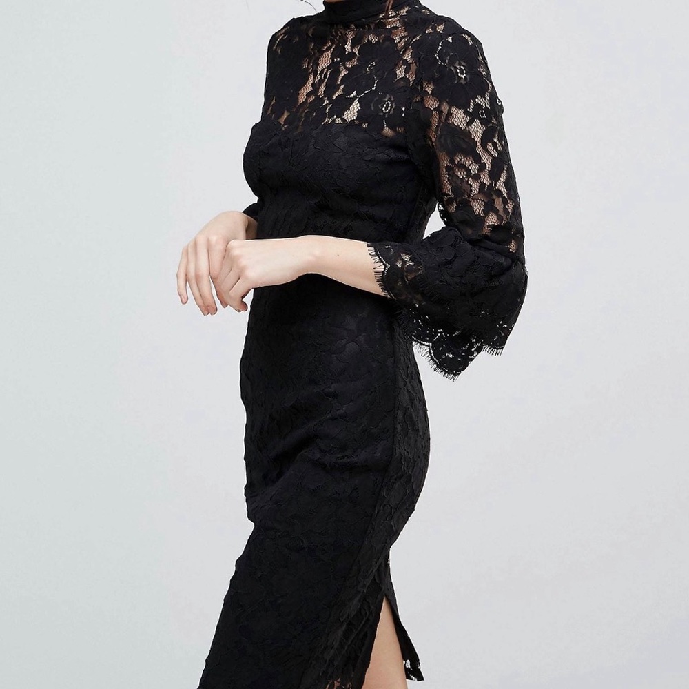 ASOS Paper dolls tall high neck Midi Lace dress